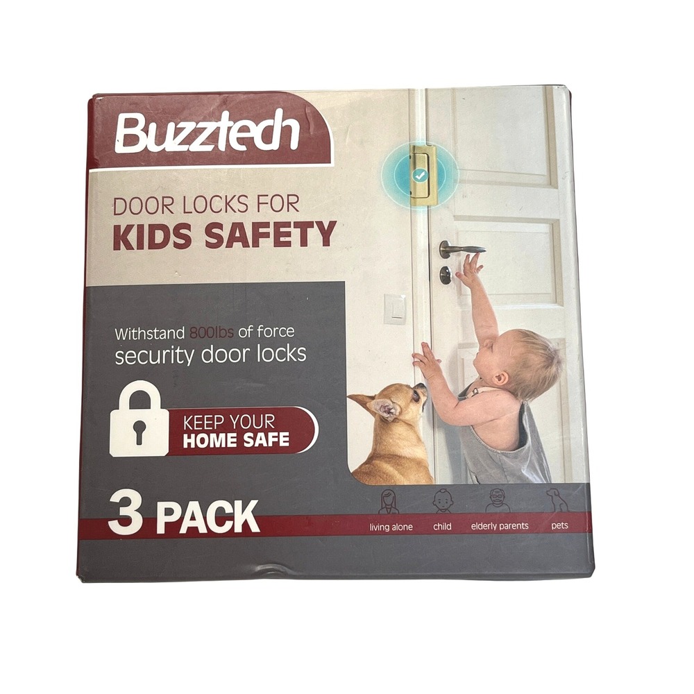 Buzztech Door‎ Locks for Kids Safety Security Door Locks 3 Pack WGSS24002